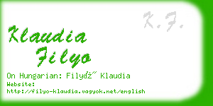 klaudia filyo business card